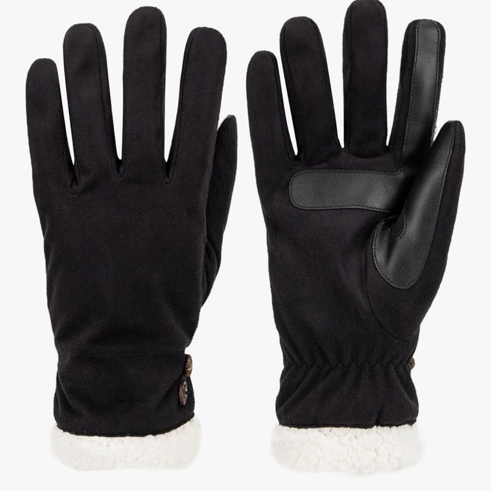 NWT Isotoner Water Repellent Microsuede Touchscreen Sherpa Lined Gloves L/XL - Picture 4 of 8
